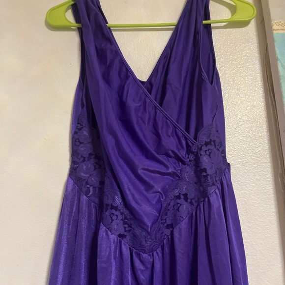 Vintage America Other - Purple vintage nylon  Lace Detail Dress